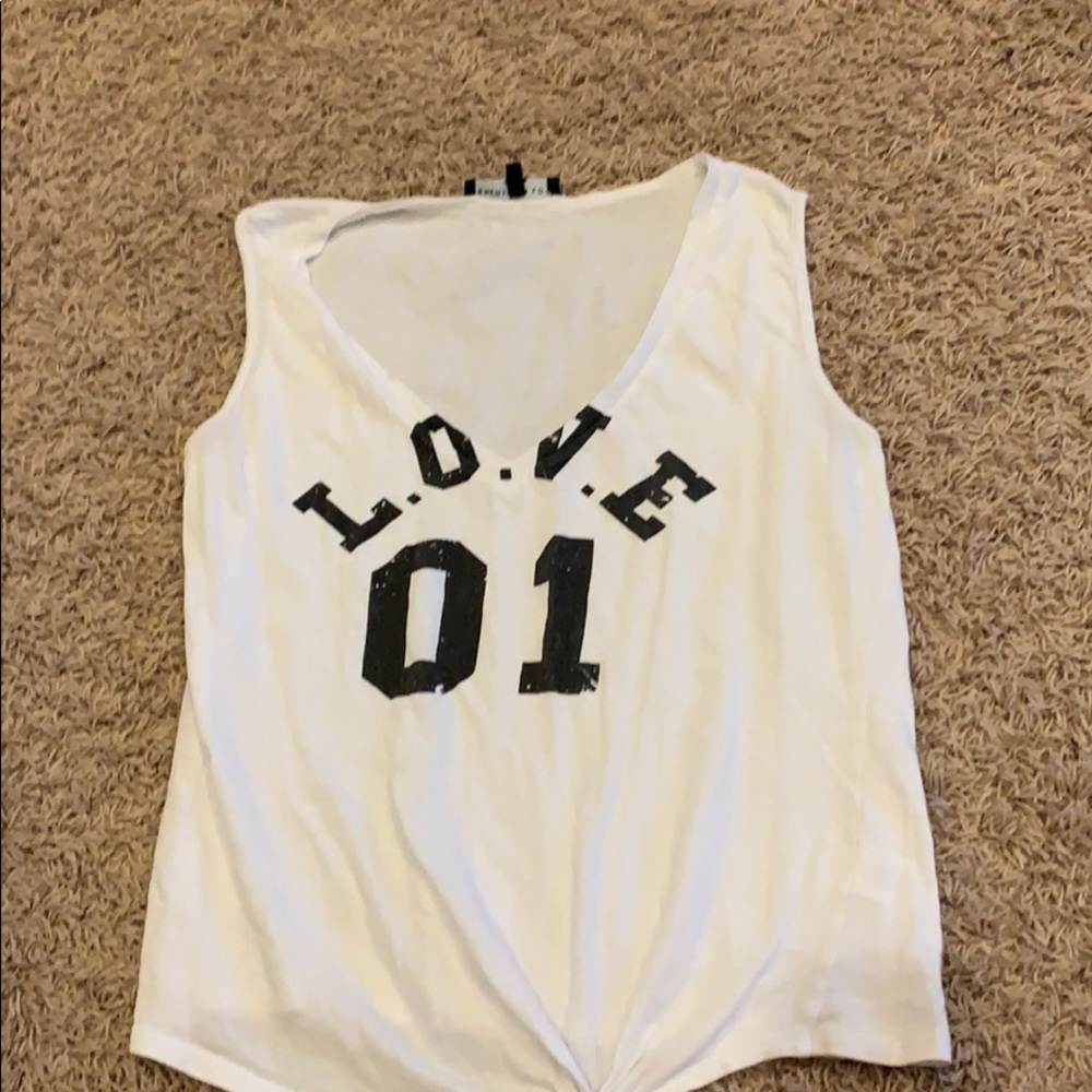 LOVE 01 Tank with tie at bottom